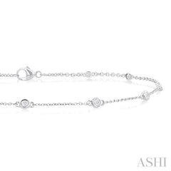 ASHI Bezel Set Diamond Station Chain Anklet 750AQPPTGAKWG