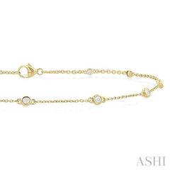 ASHI Bezel Set Diamond Station Chain Anklet 750AQPPTGAKYG