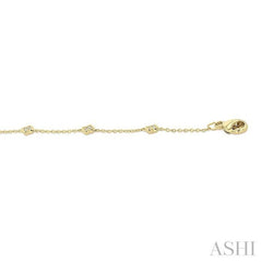 ASHI Clover Diamond Station Chain Bracelet 751A0PPTGYG