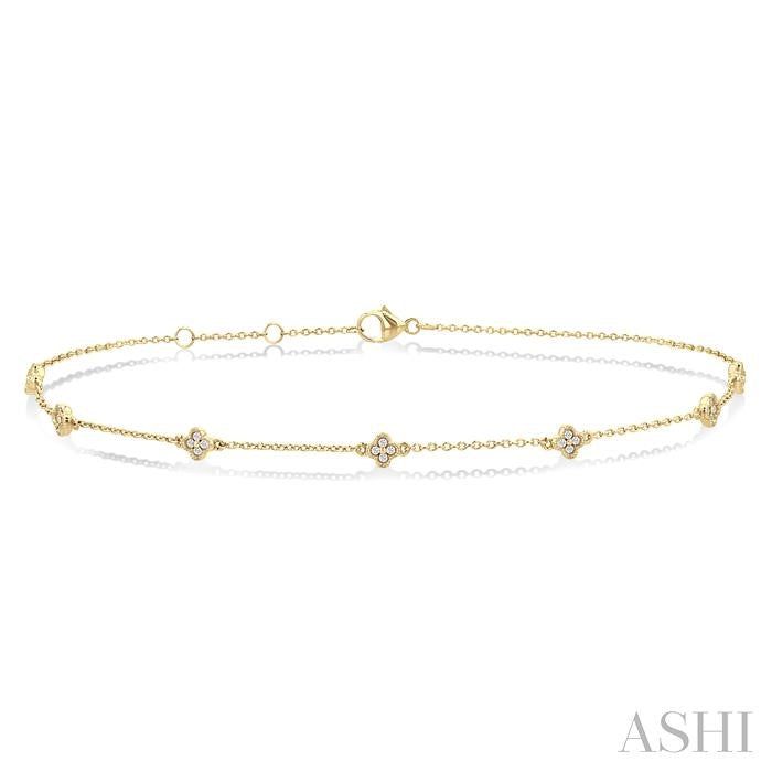 ASHI Clover Diamond Station Chain Bracelet 751A0PPTGYG
