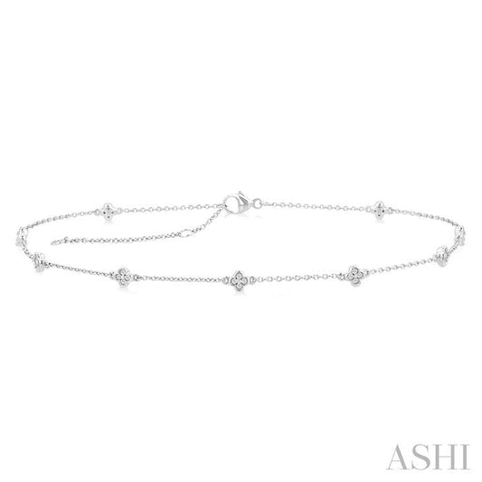 ASHI Clover Diamond Station Chain Anklet 751A0PPTSAKWG