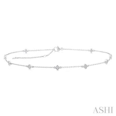 ASHI Clover Diamond Station Chain Anklet 751A0PPTSAKWG
