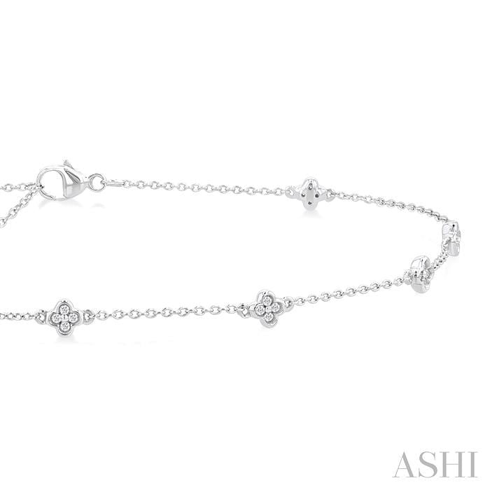 ASHI Clover Diamond Station Chain Anklet 751A0PPTSAKWG