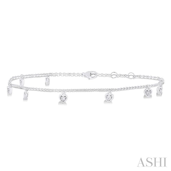 ASHI Heart Shape Station Chain Anklet 754A8PPTGAKWG