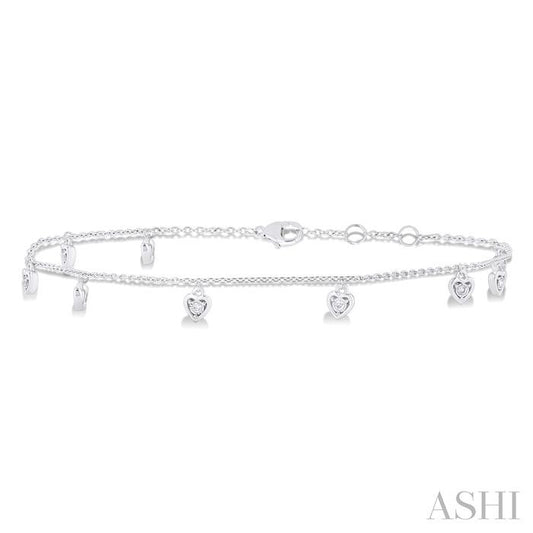 ASHI Heart Shape Station Chain Anklet 754A8PPTGAKWG