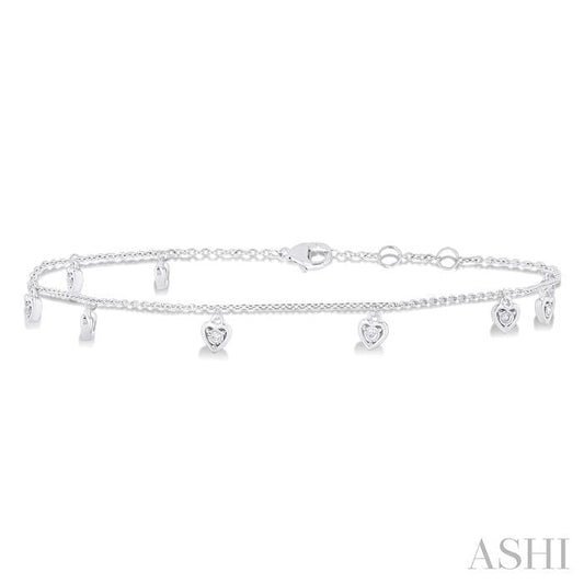 ASHI Heart Shape Station Chain Anklet 754A8PPTGAKWG