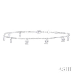 ASHI Heart Shape Station Chain Anklet 754A8PPTGAKWG
