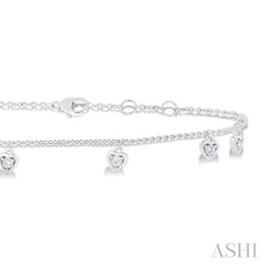 ASHI Heart Shape Station Chain Anklet 754A8PPTGAKWG