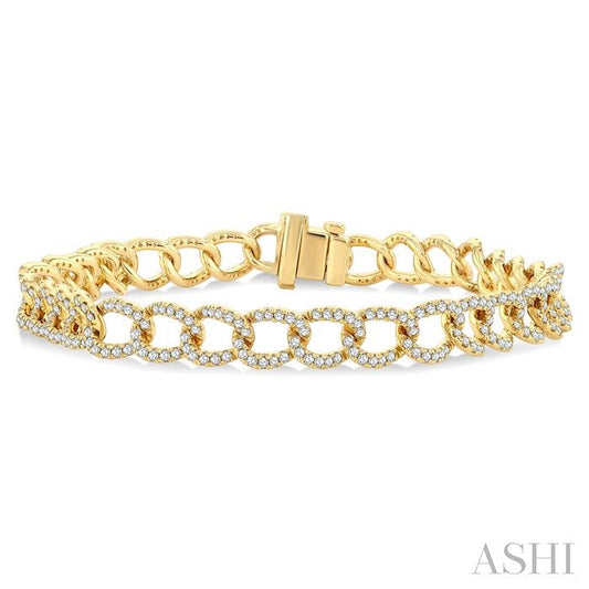 ASHI Curb & Cuban Diamond Fashion Bracelet 75952PPFGYG