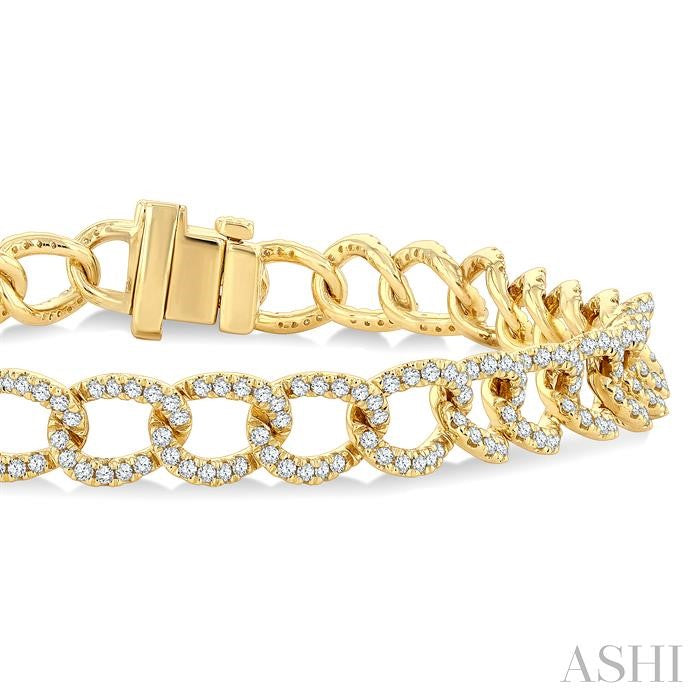ASHI Curb & Cuban Diamond Fashion Bracelet 75952PPFGYG