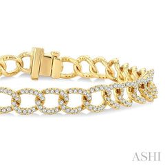 ASHI Curb & Cuban Diamond Fashion Bracelet 75952PPFGYG