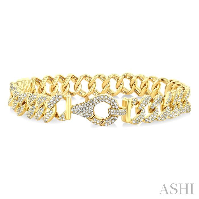ASHI Curb & Cuban Diamond Fashion Bracelet 75953PPFGYG