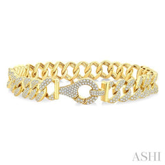 ASHI Curb & Cuban Diamond Fashion Bracelet 75953PPFGYG