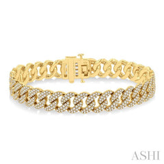 ASHI Cuban Diamond Fashion Bracelet 75954PPFGYG