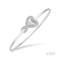 ASHI Silver Heart Shape Diamond Flexi Fashion Bangle 85819PPSSSLBG