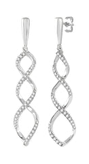 Parkplace Jewelers Swirl Diamond Fashion Long Earrings 680D5PPFHERWG