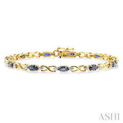 ASHI Oval Shape Gemstone & Diamond Bracelet 76000PPTSSP