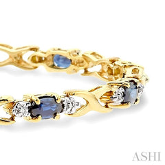 ASHI Oval Shape Gemstone & Diamond Bracelet 76000PPTSSP