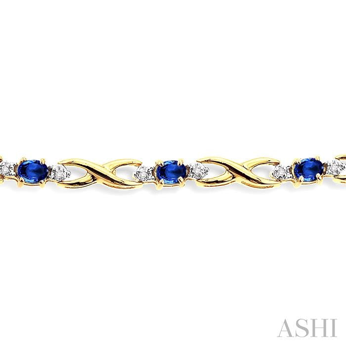 ASHI Oval Shape Gemstone & Diamond Bracelet 76040PPTSSP