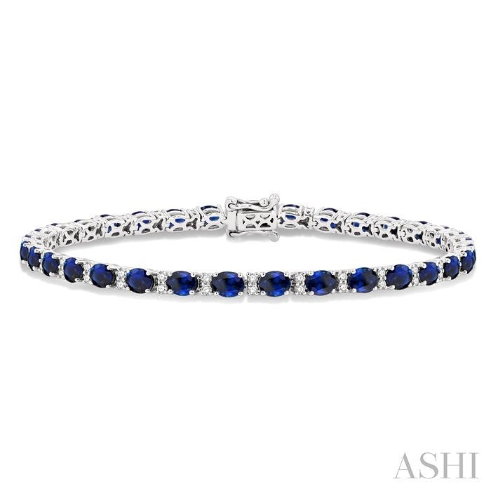 ASHI Oval Shape Gemstone & Diamond Bracelet 7618HPPFGSPWG