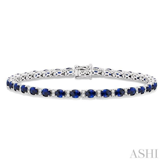ASHI Oval Shape Gemstone & Diamond Bracelet 7618HPPFGSPWG