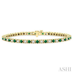 ASHI Alternate Gemstone & Diamond Tennis Bracelet 76191PPFGEMYG-1.50