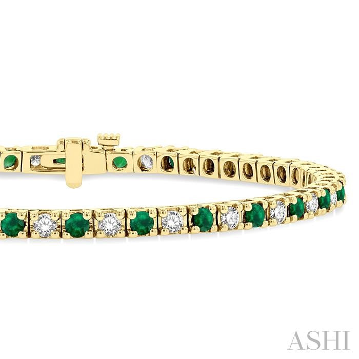 ASHI Alternate Gemstone & Diamond Tennis Bracelet 76191PPFGEMYG-1.50