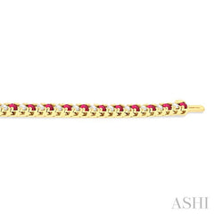 ASHI Alternate Gemstone & Diamond Tennis Bracelet 76191PPFGRBYG-1.50