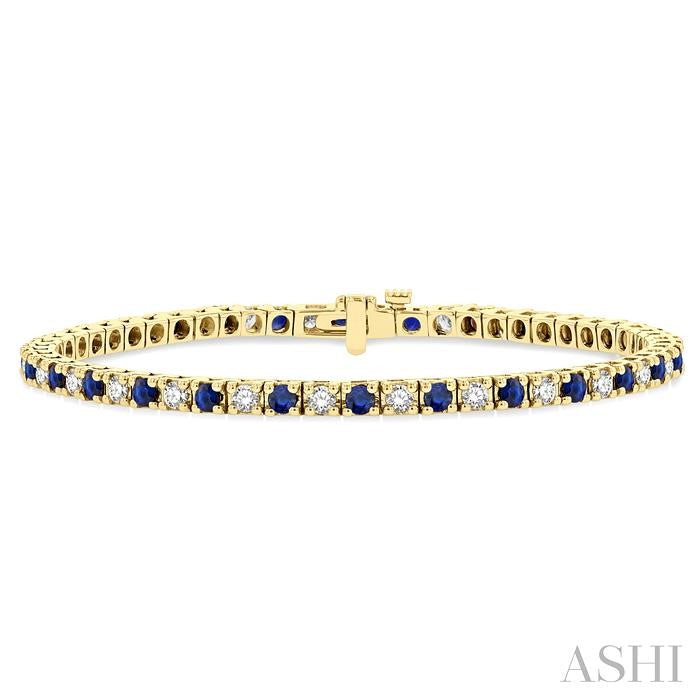 ASHI Alternate Gemstone & Diamond Tennis Bracelet 76191PPFGSPYG-1.50