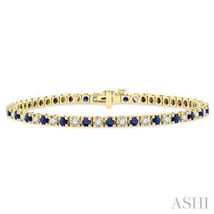 ASHI Alternate Gemstone & Diamond Tennis Bracelet 76191PPFGSPYG-1.50