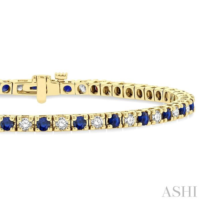 ASHI Alternate Gemstone & Diamond Tennis Bracelet 76191PPFGSPYG-1.50