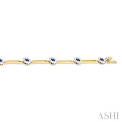 ASHI Round Shape Paperclip Lovebright Gemstone & Diamond Bracelet 76351PPFGSPYW