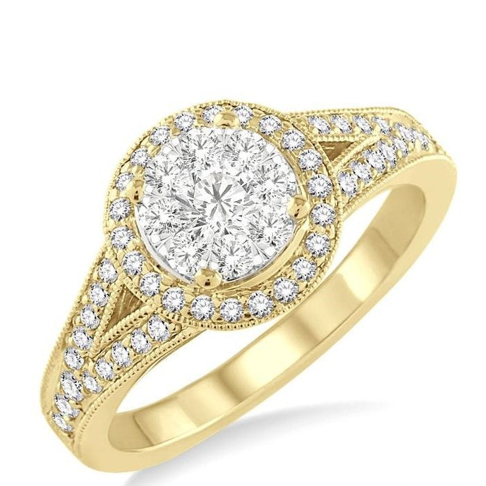 Parkplace Jewelers Round Shape Halo Lovebright Diamond Engagement Ring 19873PPFVYW-LE