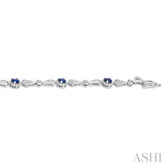 ASHI Oval Shape Gemstone & Diamond Bracelet 76430PPTSSPWG