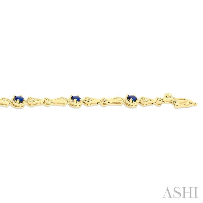 ASHI Oval Shape Gemstone & Diamond Bracelet 76430PPTSSPYG