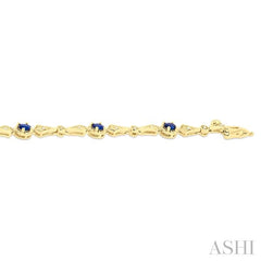ASHI Oval Shape Gemstone & Diamond Bracelet 76430PPTSSPYG