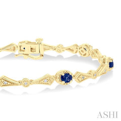 ASHI Oval Shape Gemstone & Diamond Bracelet 76430PPTSSPYG