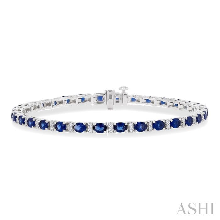 ASHI Oval Shape Gemstone & Diamond Bracelet 7645UPPFGSPWG