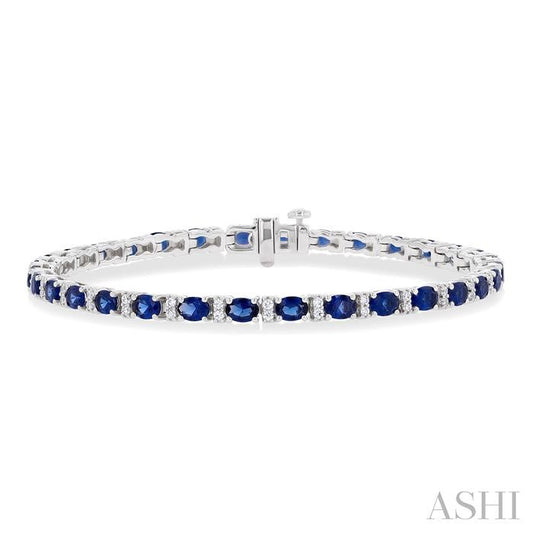ASHI Oval Shape Gemstone & Diamond Bracelet 7645UPPFGSPWG