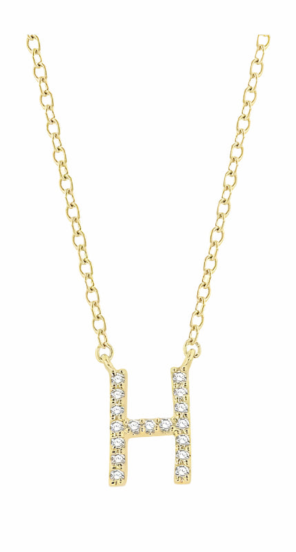 Parkplace Jewelers Block 'H' Initial Diamond Pendant 912F9PPTSPDYG-H