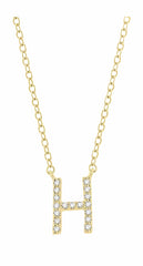 Parkplace Jewelers Block 'H' Initial Diamond Pendant 912F9PPTSPDYG-H