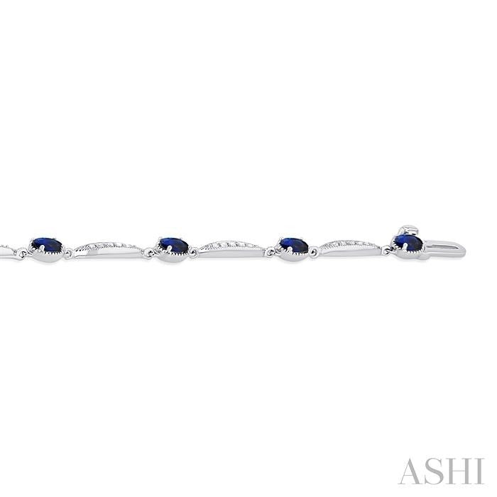 ASHI Oval Shape Gemstone & Diamond Bracelet 7698QPPTSSPWG