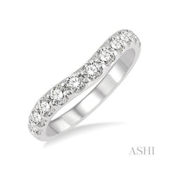 ASHI Curved Diamond Wedding Band 30342PPFGWG