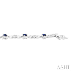 ASHI Oval Shape Gemstone & Diamond Fashion Bracelet 77060PPTSSPWG