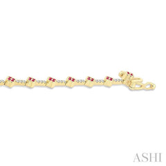 ASHI Clover Gemstone & Diamond Bracelet 7708HPPFGRBYG