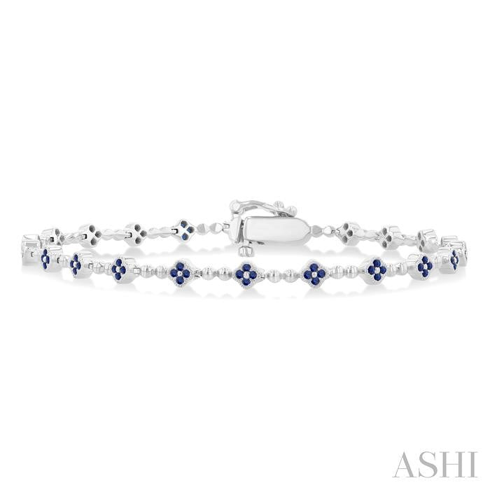 ASHI Bead Clover Gemstone & Diamond Bracelet 77090PPF@SPWG