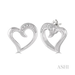 ASHI Silver Heart Shape Diamond Fashion Earrings 88799PPSSSLER