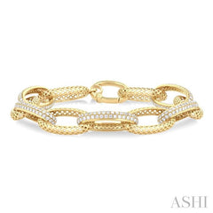 ASHI Bold Oval Shape Link Diamond Fashion Bracelet 77143PPFGYG