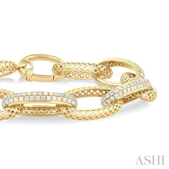 ASHI Bold Oval Shape Link Diamond Fashion Bracelet 77143PPFGYG