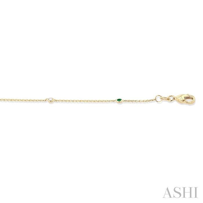 ASHI Alternate Gemstone & Diamond Station Chain Bracelet 77150PPFGEMYG